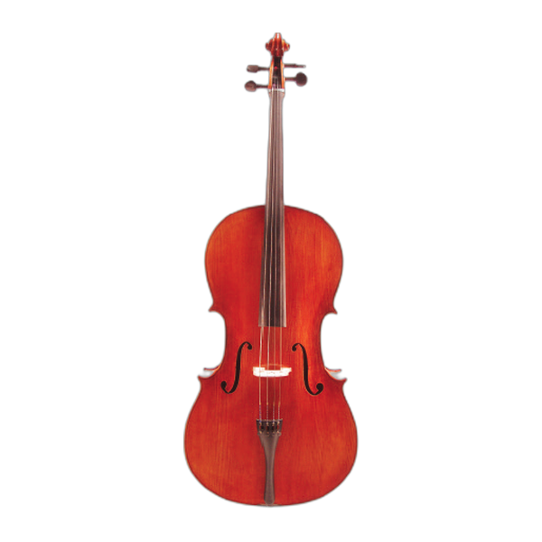 Black Label cello, front view, our premier custom-made line
